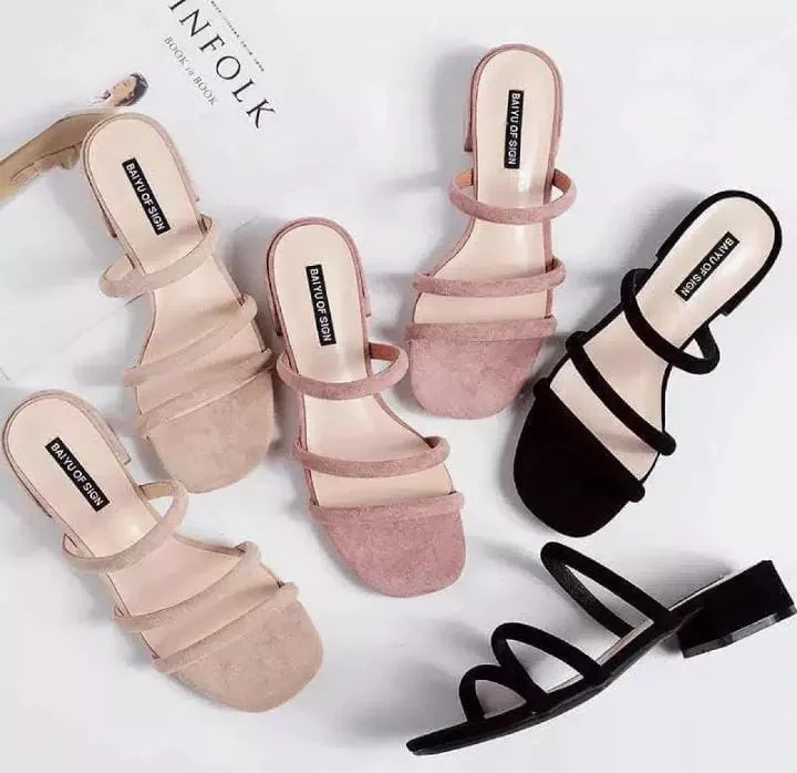 Sandal wanita heels hak tahu Ban3