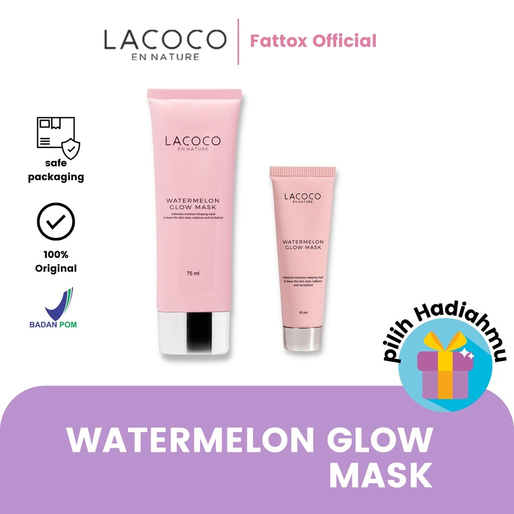 LACOCO WATERMELON GLOW MASK ORIGINAL PRODUKSI TERBARU | ALOE VERA SOOTHING MIST LACOCO