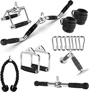 Triceps Pulldown Attachment, Home Gym Cable Machine Accessories, LAT Pulldown Attachment Weight Fitness