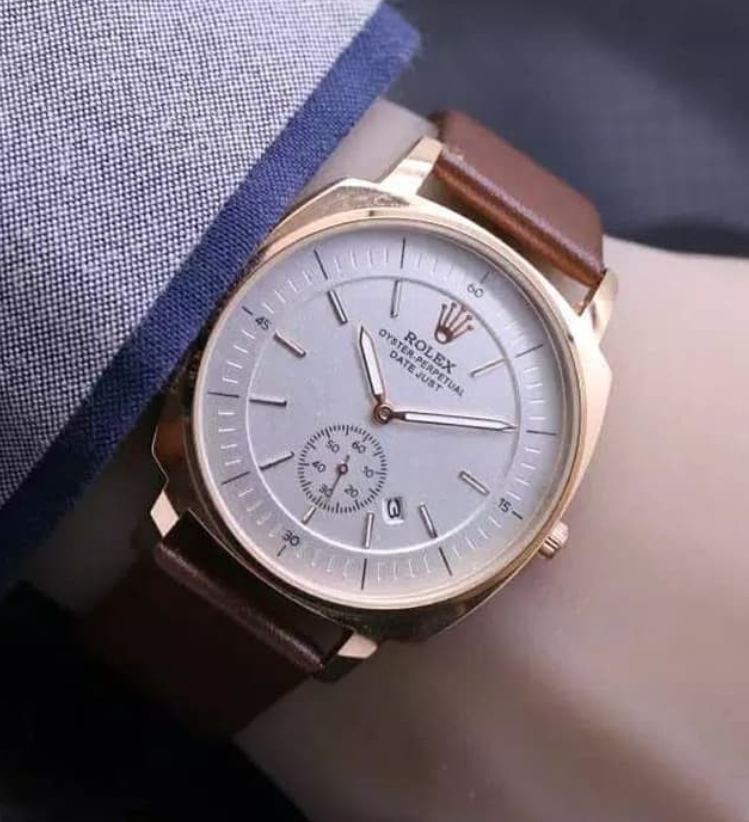 Jam Tangan Pria Rolex New Tali Kulit