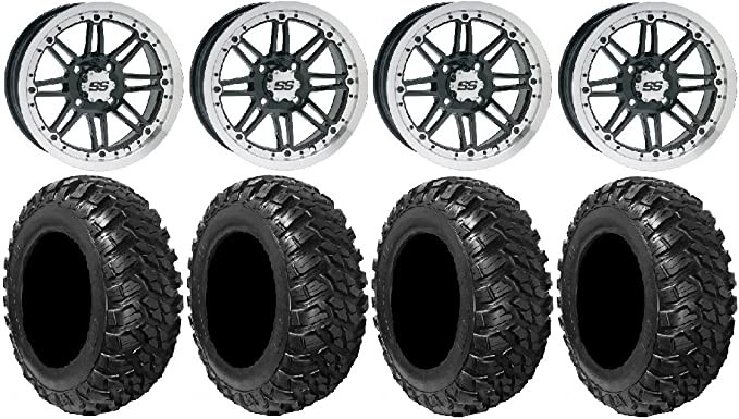 ITP SS216 14" Wheel Machining 27" Kanati Mongrel Tire [4x110 Bolt Pattern 10mmx1.25 Lug Kit]