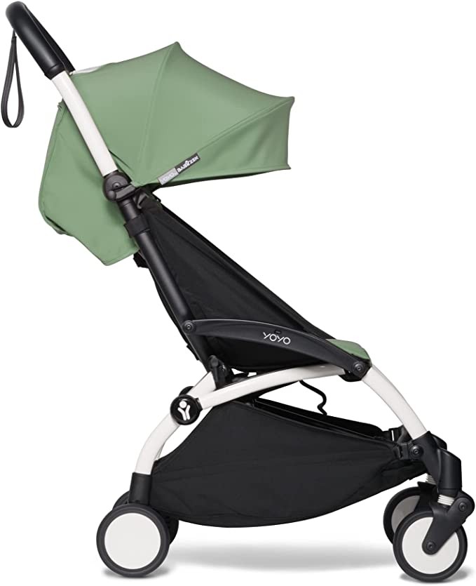 BABYZEN YOYO2 6+ Stroller White Frame with Mint Seat and Canopy
