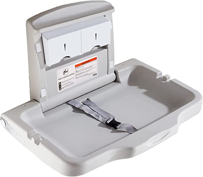 SMART HACKS Baby Changing Table Wall Mounted, Horizontal Folding Diaper Changing Table for Commercial Restrooms Cambiador de Bebe