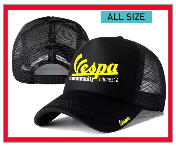 NEW ADULT MAN TRUCKER NET HAT 2021 DESIGN COOL IMAGE VESPA LOGO