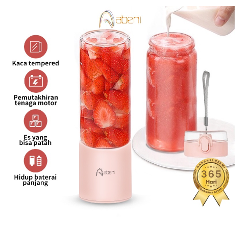 Abeni Blender Juicer Portable USB 400ML Mini Juicer Multifungsi 4 Mata Pisau Kaca menebal cangkir