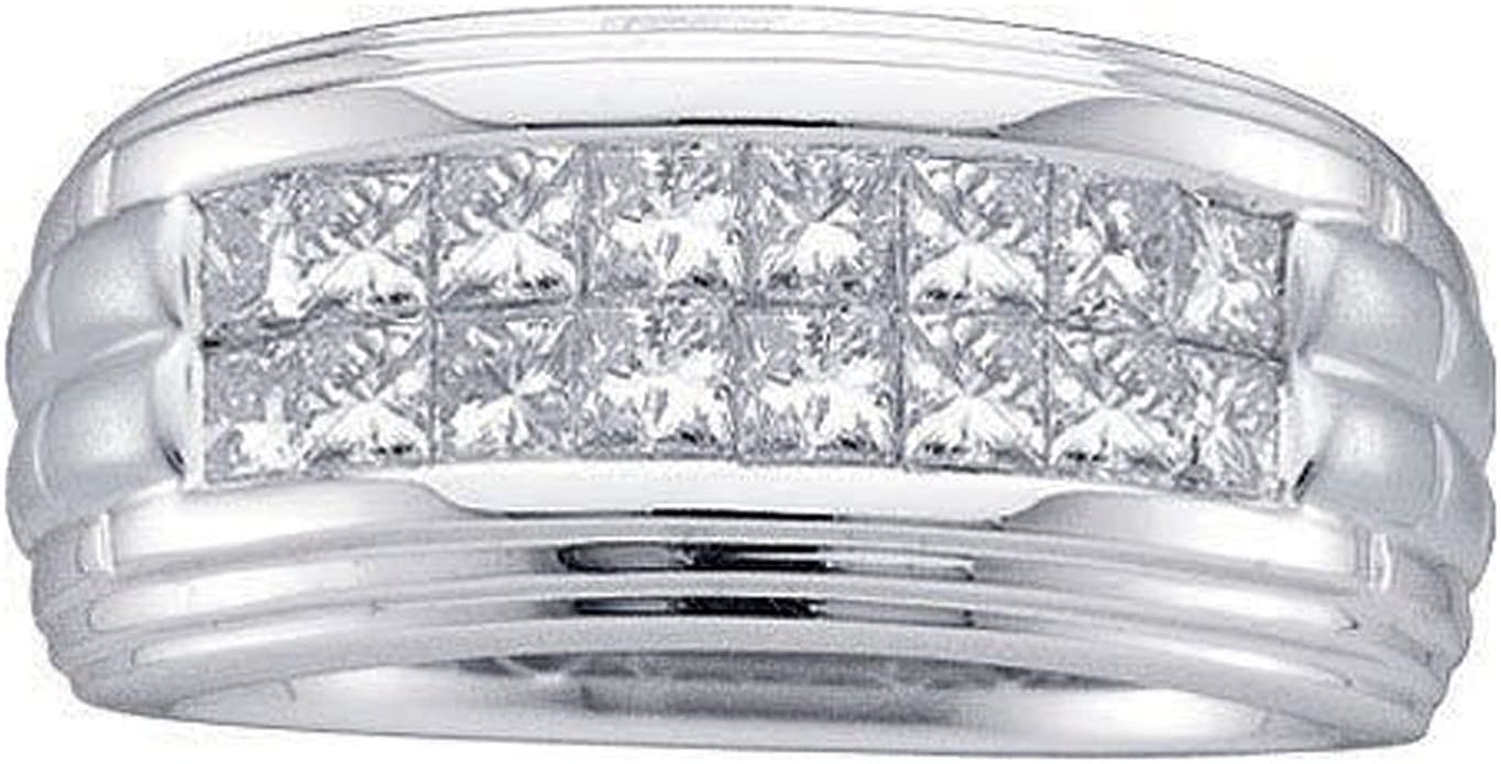 0.96CTW PRINCESS DIAMOND MENS FASHION INVISIBLE BAND