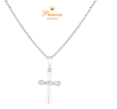 Liontin Salib + Kalung Emas PPD622660 Princess Jewellery - White Gold