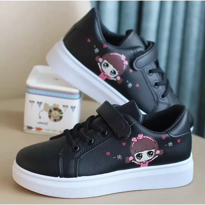 Children and Adults Shoes Sneakers Motif Girls Love Black Cheap Cute