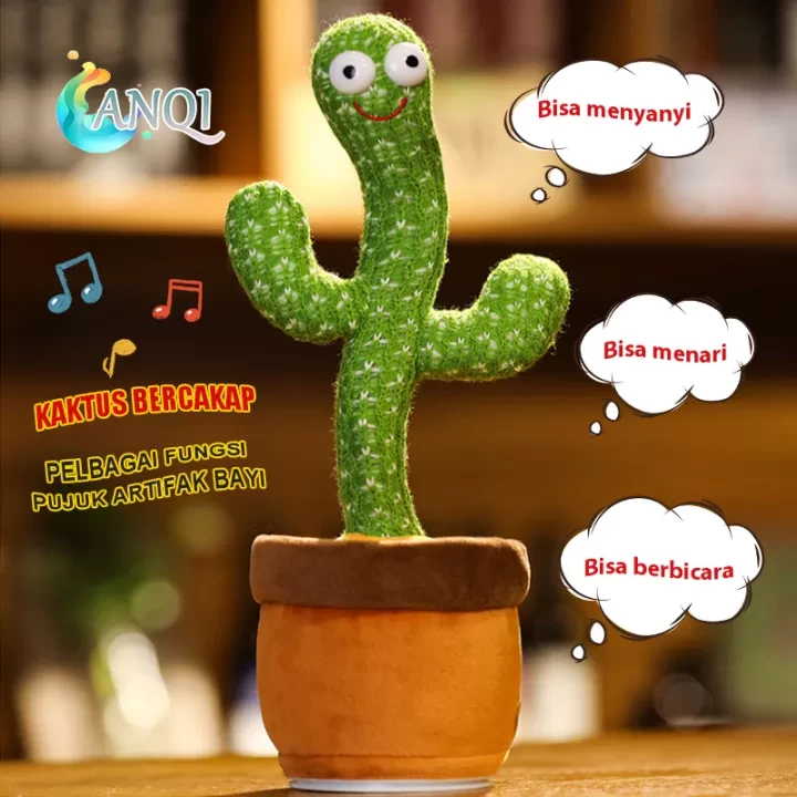 ANQI SHOP Toys Cactus Rocking Movement Enari Shape Smart Doll Can Talk Record Dancing VS-1839