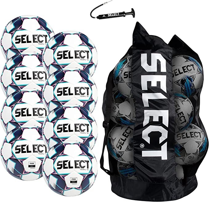 SELECT Tempo V22 Football, 8 Ball Team Bag with Duffle Bag and Hand Pump, Size 5