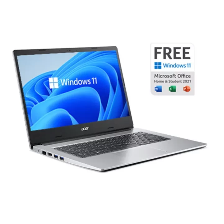 ( Best Seller ) Laptop Bisnis, Design Graphics dan Gaming Acer Aspire 3 - Intel N5100 , RAM 8GB, SSD 256GB, 14" HD, Intel UHD, Office Home & Student 2021, Windows 11 Original ( Laptop Murah, Laptop Pe