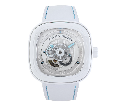 SEVENFRIDAY P1C/05 "Curacao" Official Jam Tangan Ceramic Putih Biru