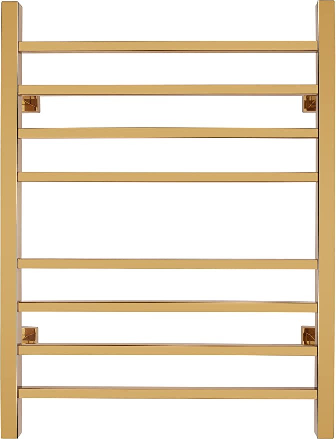 WarmlyYours TW-SR08GS-HP Sierra Towel Warmer, Gold, Dual Link, 8 Pack