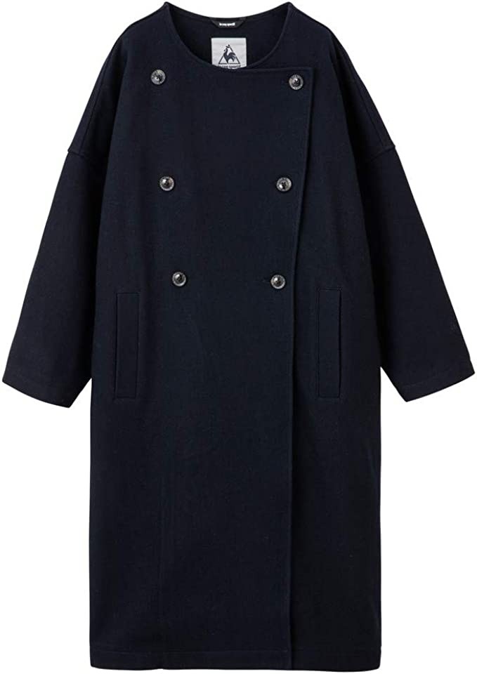 Le Coq Sportif Mobile Temperature Control Melton Cape Coat Women's Navy