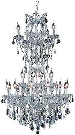 Click to open extended view Elegant Lighting 2800D30B/RC Maria Theresa Series 19 Lights 3 Black Pendant Light with Deep Black Royal Cut Crystal Transformer Required