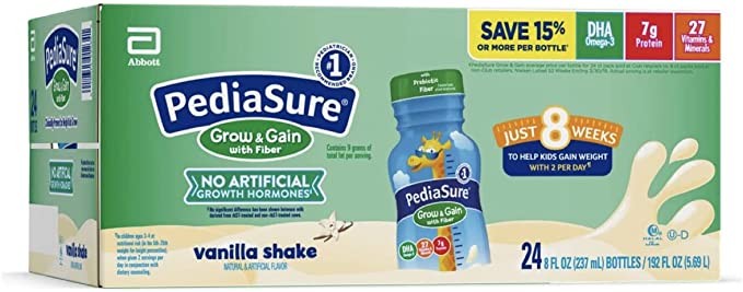 Pediasure 1.5 Cal Complete Balanced Nutrition, Herb & Fiber - 8 oz, 1 Box of 24
